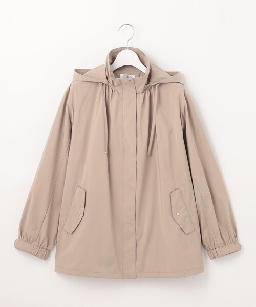 【美品】J.PRESS(ジェイプレス)マイクロタフタフーデッドショートコート/L J.PRESS コート アウター 「洗える・撥水」マイクロタフタ