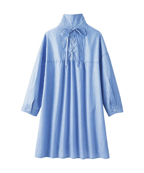 BELLUNA PLUS（ベルーナプラス） チュニック 編み上げリボンデザイン