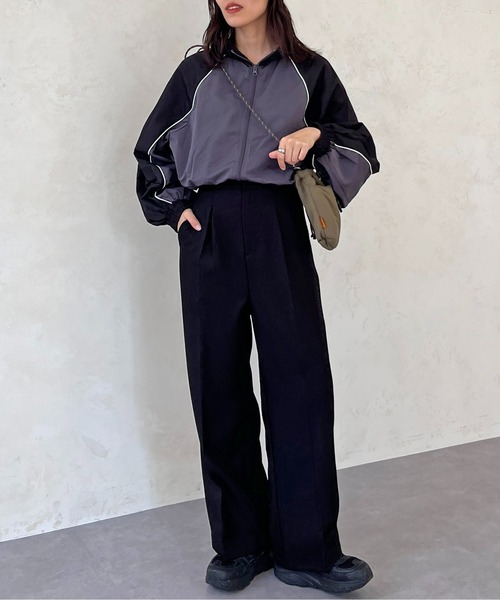 CPCM（シーピーシーエム） ブルゾン アウター 裾ドロスト配色トラック