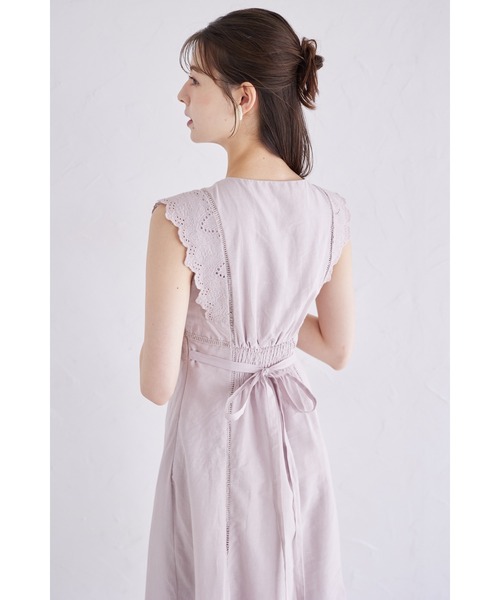 tocco closet ワンピース ウエストりぼん付きコットンカット