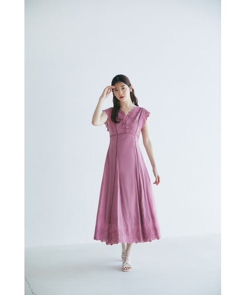 tocco closet ワンピース ウエストりぼん付きコットンカット