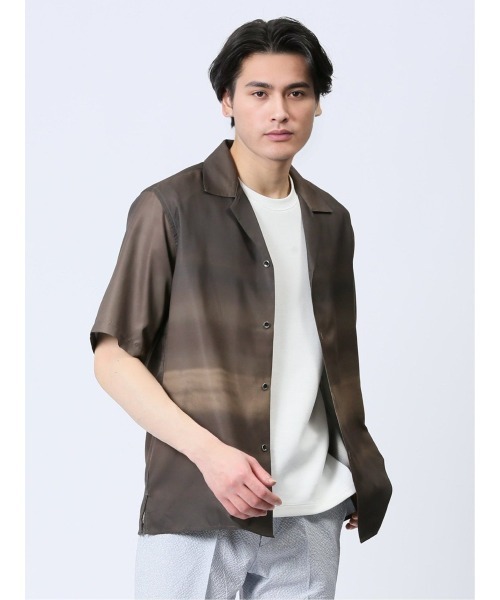 Renoma メンズ Lサイズ シャツ renoma HOMME シャツ 「ストレッチ 開襟」レノマ オム