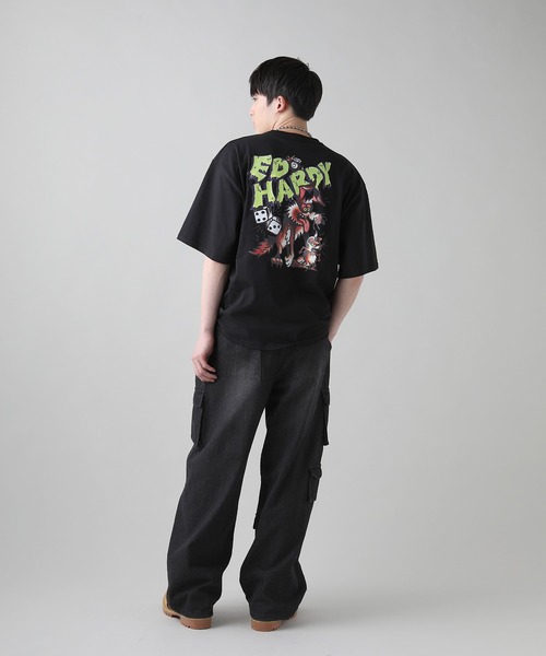 ◆Ed Hardy◆フライト プレミアム Tシャツ 送料込 Ed Hardy エドハーディー Tシャツ メンズ 半袖 S-XL NYC/白黒灰