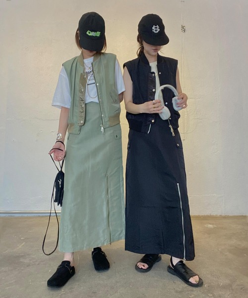 I-SOOK（アイスー） スカート ジップスリットカーゴスカート(kiharu