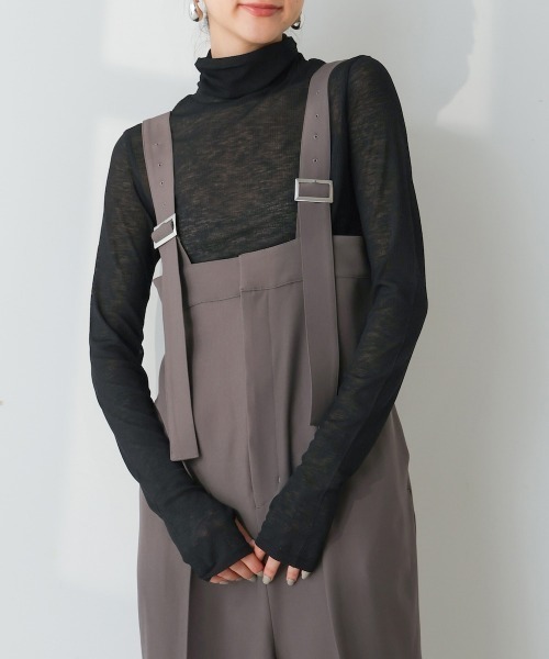 ニット セーター SHEER RIB HIGH NECK TOPS(シアーリブハイネックトップス） レディース