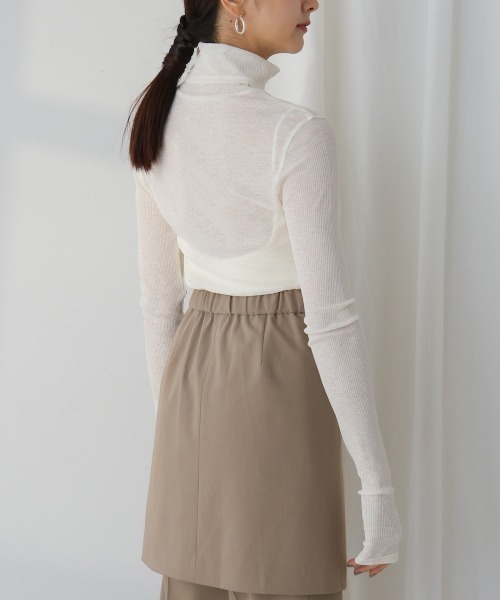 ニット セーター SHEER RIB HIGH NECK TOPS(シアーリブハイネックトップス） レディース CIEL'AIR ニット セーター SHEER RIB HIGH NECK TOPS(シアーリブ