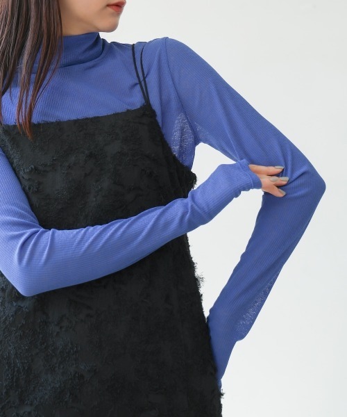 ニット セーター SHEER RIB HIGH NECK TOPS(シアーリブハイネックトップス） レディース CIEL'AIR ニット セーター SHEER RIB HIGH NECK TOPS(シアーリブ