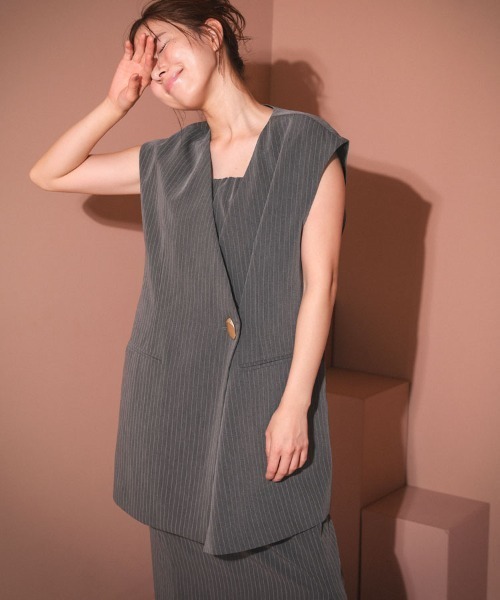 DONOBAN（ドノバン） ドレス 「ANDRESD」back sheer gilet setup dress