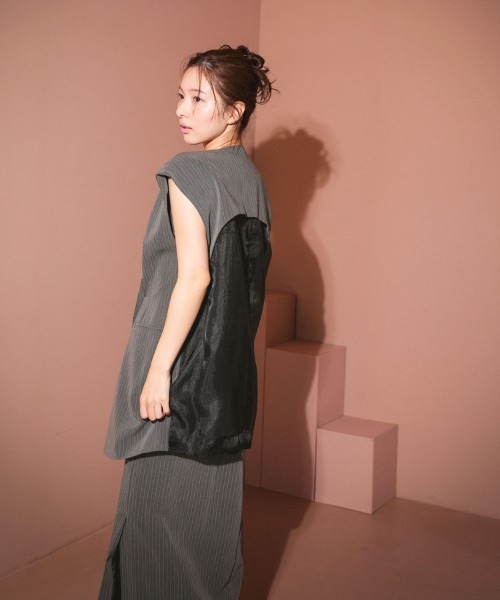 ANDRESD アンドレスド　2点セット売り DONOBAN ドレス 「ANDRESD」back sheer gilet setup dress 2点