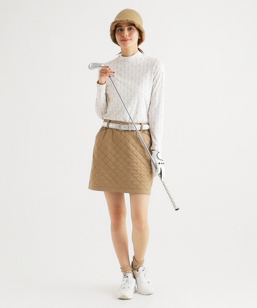 tシャツ ダイヤ柄 長袖モックネックプルオーバー レディース adabat tシャツ ダイヤ柄 長袖モックネックプルオーバー