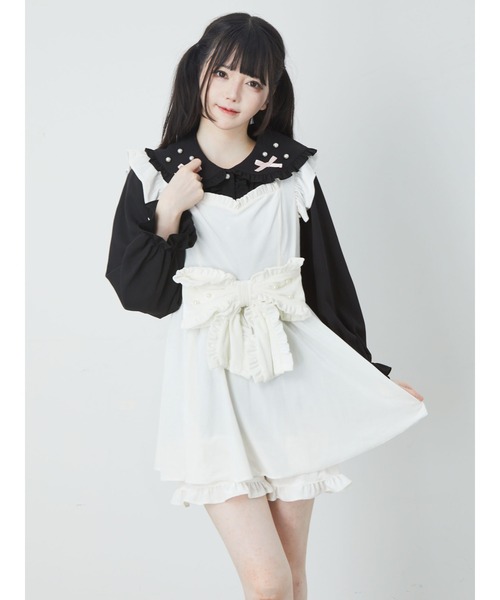 Ank Rouge（アンクルージュ） ワンピース ベロアリボンコンビネゾン