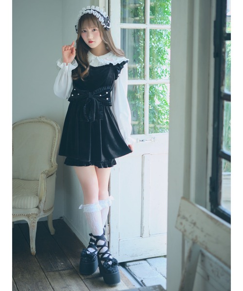 Ank Rouge（アンクルージュ） ワンピース ベロアリボンコンビネゾン