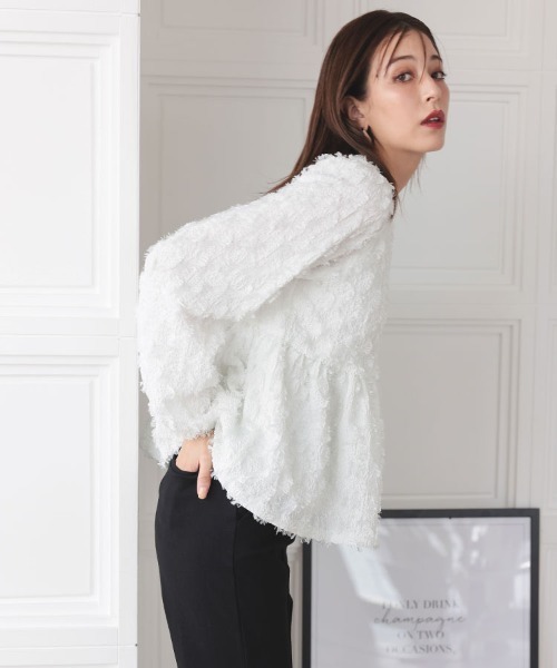 ★新品タグ付き★DONOBAN フェザーペプラムチュニック ホワイト DONOBAN フェザーペプラムチュニック レディース : ZOZOTOWN