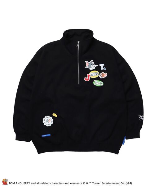 SEQUENZ トムとジェリー バックプリント スウェットパーカー 裏起毛 