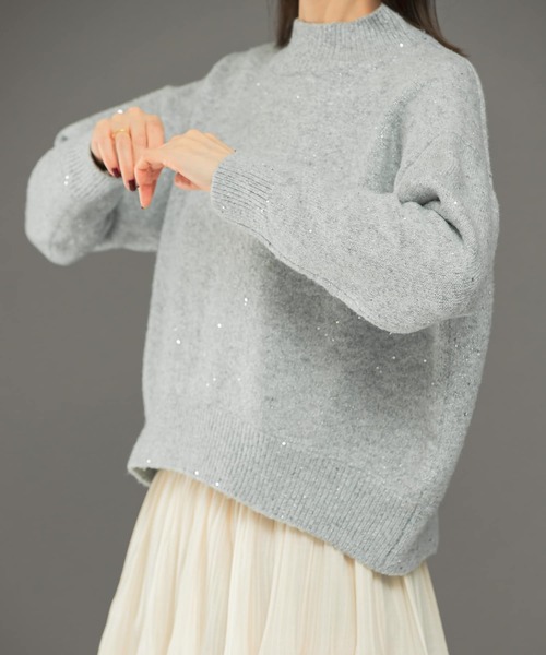 公式通販完売　Spick and Span スパンコールショート丈ニット 新色有り / 追加》スパンコールショート丈ニット（ニット／セーター