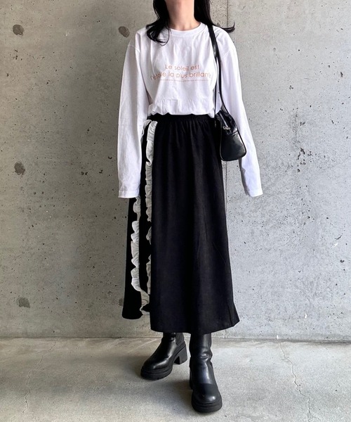 tシャツ オレンジロゴプリントロングTシャツ レディース : ZOZOTOWN