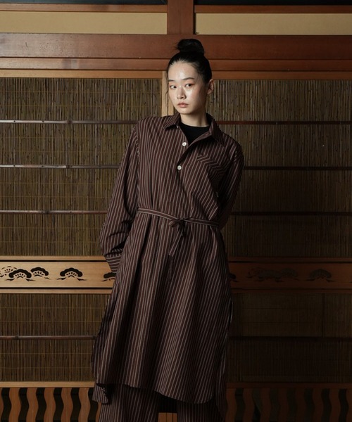 WITH OR WITHOUT ブラウス シャツ Silk Long Shirts/シルクロング