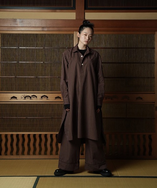 WITH OR WITHOUT ブラウス シャツ Silk Long Shirts/シルクロング