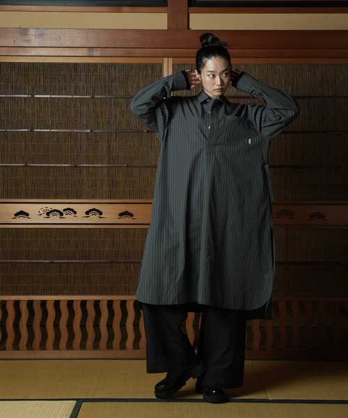 WITH OR WITHOUT ブラウス シャツ Silk Long Shirts/シルクロング