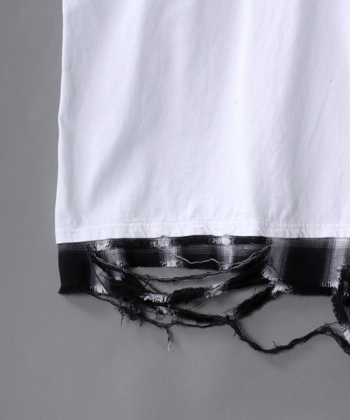 SITRY tシャツ Tribal Design Fake Layered T-Shirt/トライバル