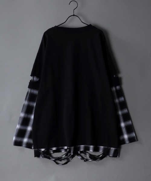 SITRY tシャツ Tribal Design Fake Layered T-Shirt/トライバル