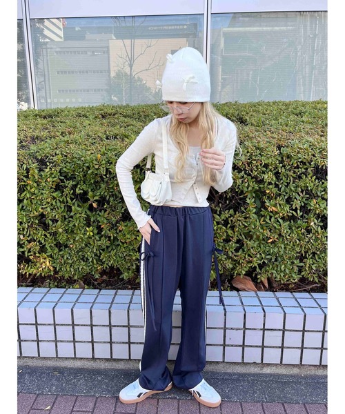タグ付き未使用✨THE NEW HOUSEトラックパンツ ネイビー サイドライン WC パンツ 「2025春夏新作」レースライントラックパンツ
