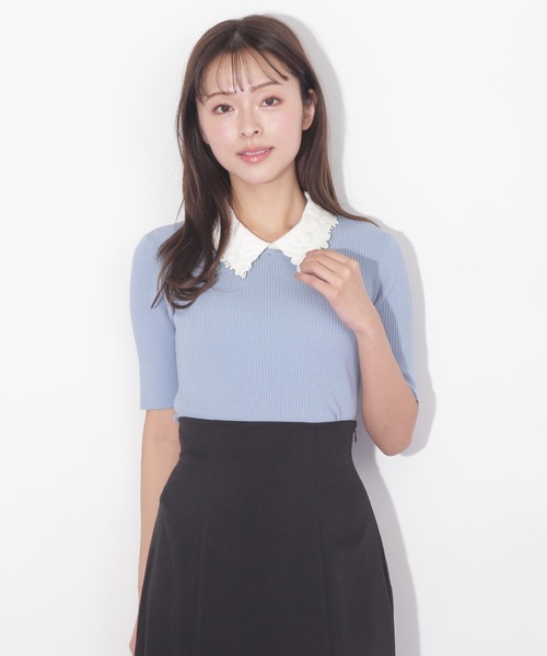 【新品】JUSGLITTY レディ５分袖リブニット JUSGLITTY（ジャスグリッティー）の「レディ5分袖リブニット