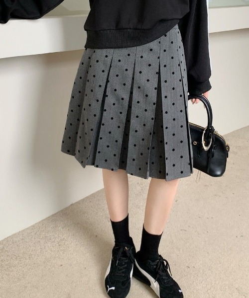 SALE【AMI】プリーツ ミディスカート Achic スカート ドットプリーツミディスカート : ZOZOTOWN Yahoo