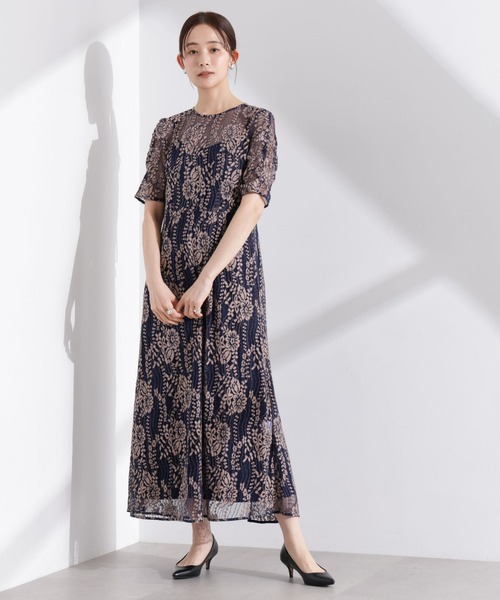 配色レースエプロンドレス kaene ドレス 「ゼクシィ9月号掲載」「kaene」配色レース