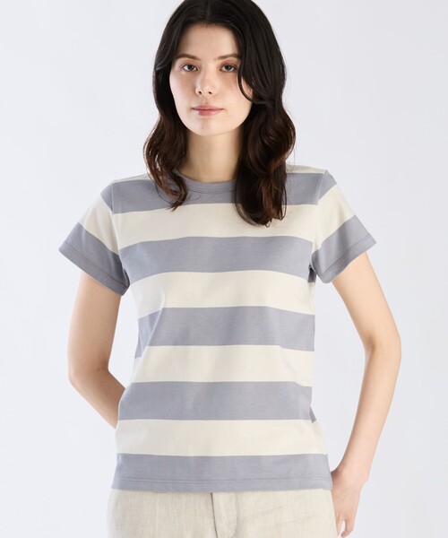 agnes b.（アニエスベー） tシャツ 太ボーダー コットン 半袖Tシャツ