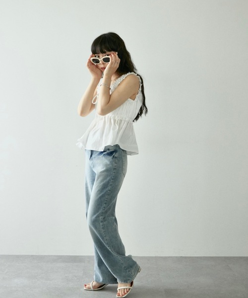 DRWCYS - DRWCYS♡ブラウス♡完売！！ DRWCYS ブラウス シャツ スリーブレスギャザーリボンブラウス