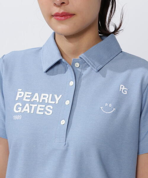 ポロシャツ ポロ 「PEARLY GATES」先染めデニム調ツイル半袖ポロシャツ レディース PEARLY GATES ポロシャツ ポロ 「PEARLY GATES」先染めデニム調
