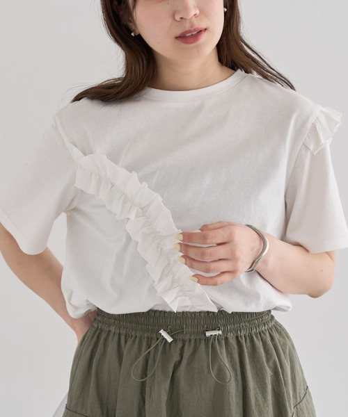 Little.t出品 バクタ（BUKTA）（メンズ）エリライン半袖Tシャツ ロゴ刺繍