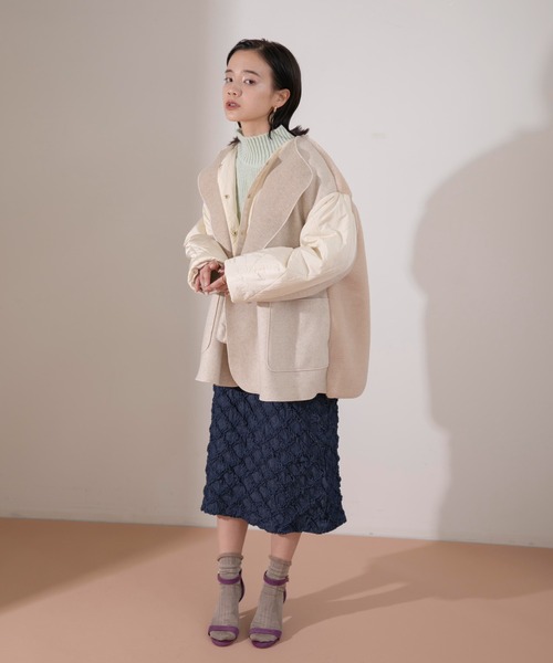 Eimee Law（エイミーロウ） ノーカラージャケット 38 モカ レディース