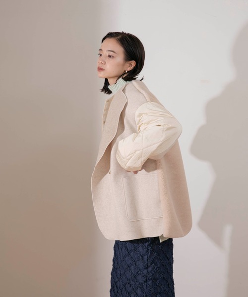 Eimee Law（エイミーロウ） ノーカラージャケット 38 モカ レディース