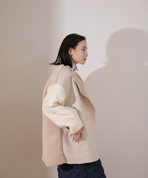 Eimee Law（エイミーロウ） ノーカラージャケット 38 モカ レディース