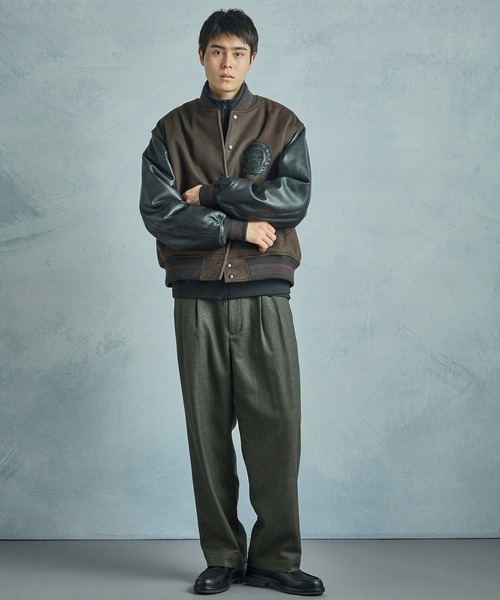 ブルゾン アウター 「50th Anniv . 中田 慎介」WOOL MELTON STADIUM JAMPER メンズの画像