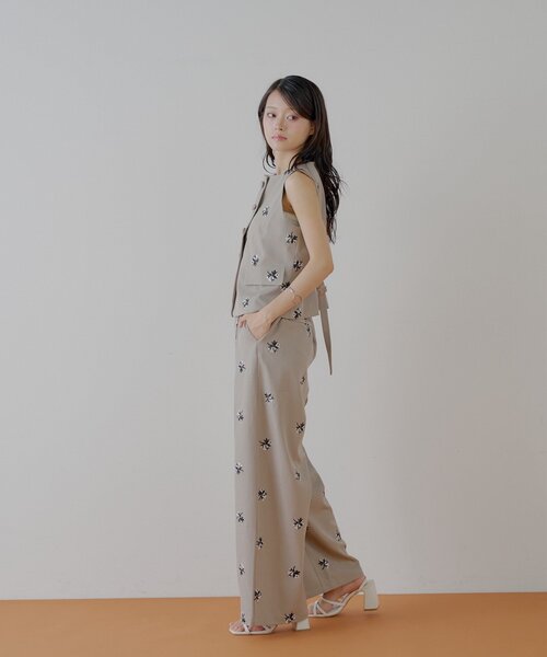 special vintage パンツ　スラックス 刺繍 セール】《サイズ展開あり》刺繍スラックス（その他パンツ