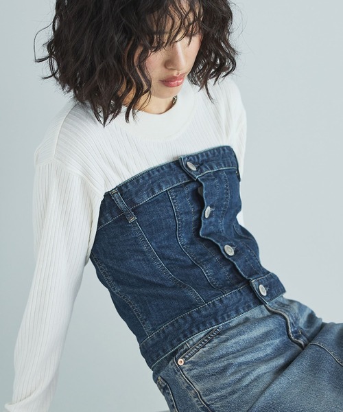 チューブトップ デニム（レディースチューブトップ、ベアトップ