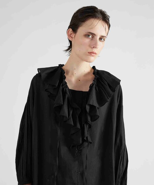 ブラウス シャツ 「crinkle crinkle crinkle」sheer ruffle blouse/シアーラッフルブラウス レディース