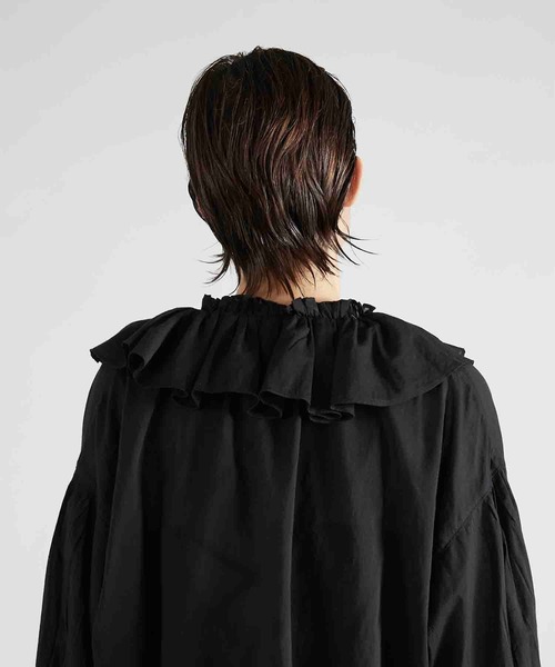 crinkle ブラウス シャツ 「crinkle crinkle」sheer ruffle
