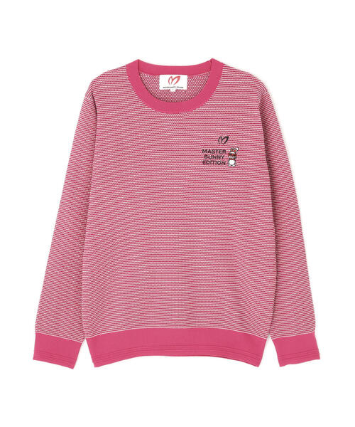 マスターバニーエディション カシミヤニットセーター 1/S ピンク ワッペン MASTER BUNNY EDITION（マスターバニーエディション） ニット セーター