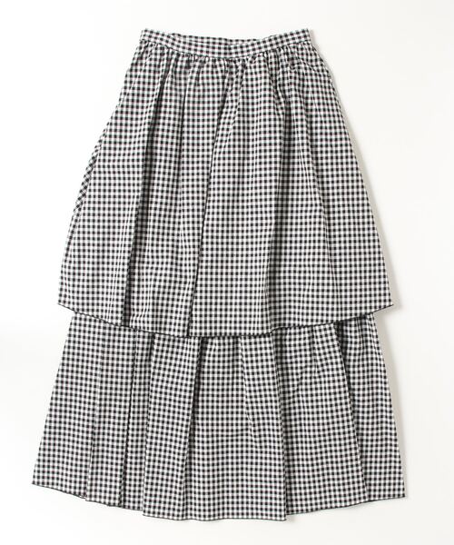 THIRDMAGAZINE × mikomoriツィードチェックベス mikomori（ミコモリ） ロング スカート × THIRD MAGAZINE」COTTON SILK