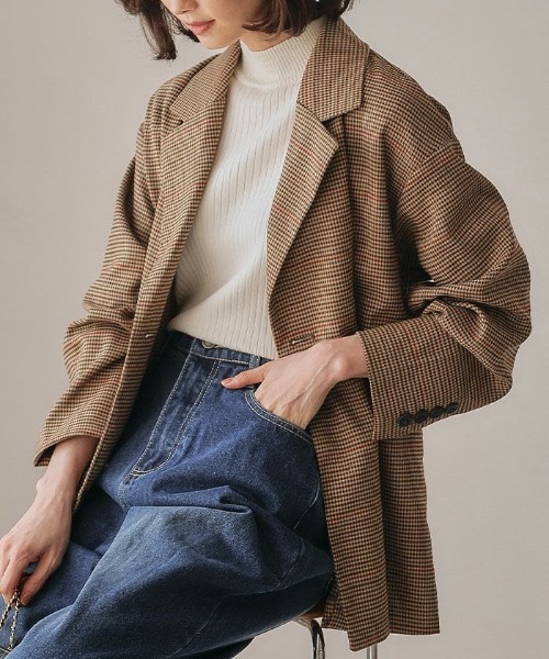 限定値下＜INSCRIRE＞テイラード ジャケット gunclubcheck ジャケット テーラードジャケット ガンクラブチェックテーラード