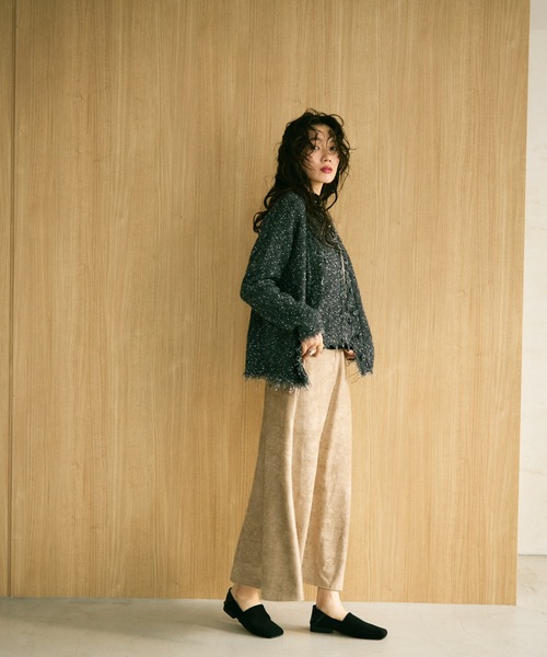 カーディガン Tweed nep melange knit set / ツイードネップメランジ