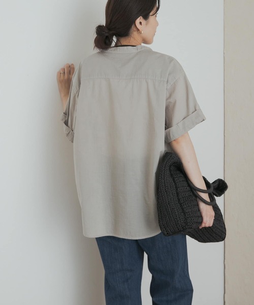 「URBAN RESEARCH DOORS」 半袖ブラウス MEDIUM グレー レディース_画像5