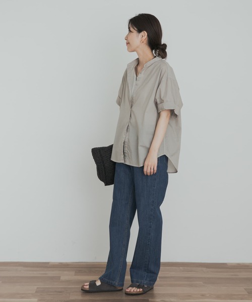「URBAN RESEARCH DOORS」 半袖ブラウス MEDIUM グレー レディース_画像10