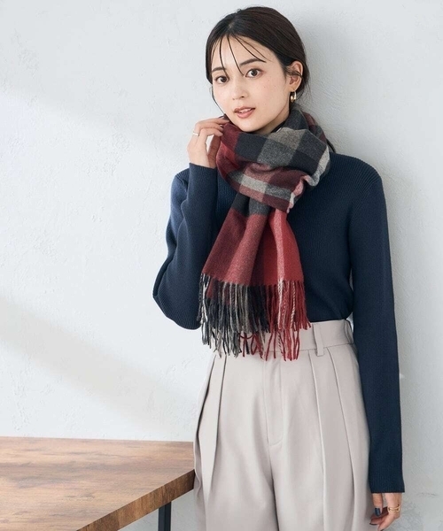 a.v.v（アー・ヴェ・ヴェ） マフラー ストール チェック柄シアバター