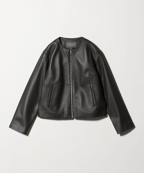 A DAY IN THE LIFE ブルゾン アウター ラムレザー ノーカラーブルゾン
