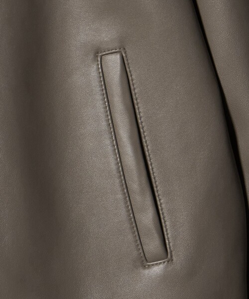 A DAY IN THE LIFE ブルゾン アウター ラムレザー ノーカラーブルゾン